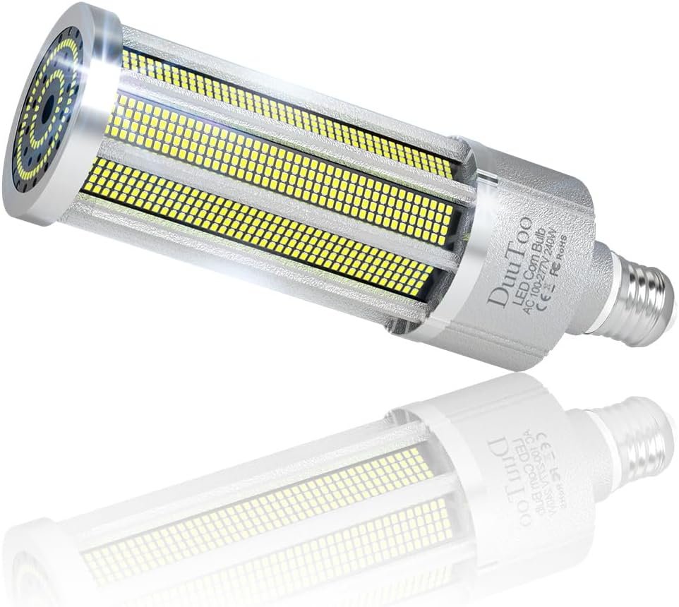 2800Watts Equivalent LED Corn Light Bulb 240W 5000K Daylight Lamp Bulbs 34600Lumens Bright E39 Mogul Base Lamps AC100-277V Large Area Commercial Lighting for Shop Parking Lots Factories Stadium