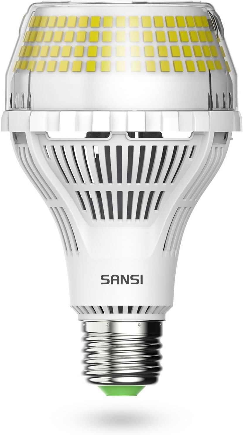 SANSI 400W Equivalent 6000 Lumens Brightest LED Light Bulb, 5000K Daylight E26 A21 Super Bright LED Bulb Non-Dimmable, 22-Year Lifetime, 40W Energy Saving for Home Workshop
